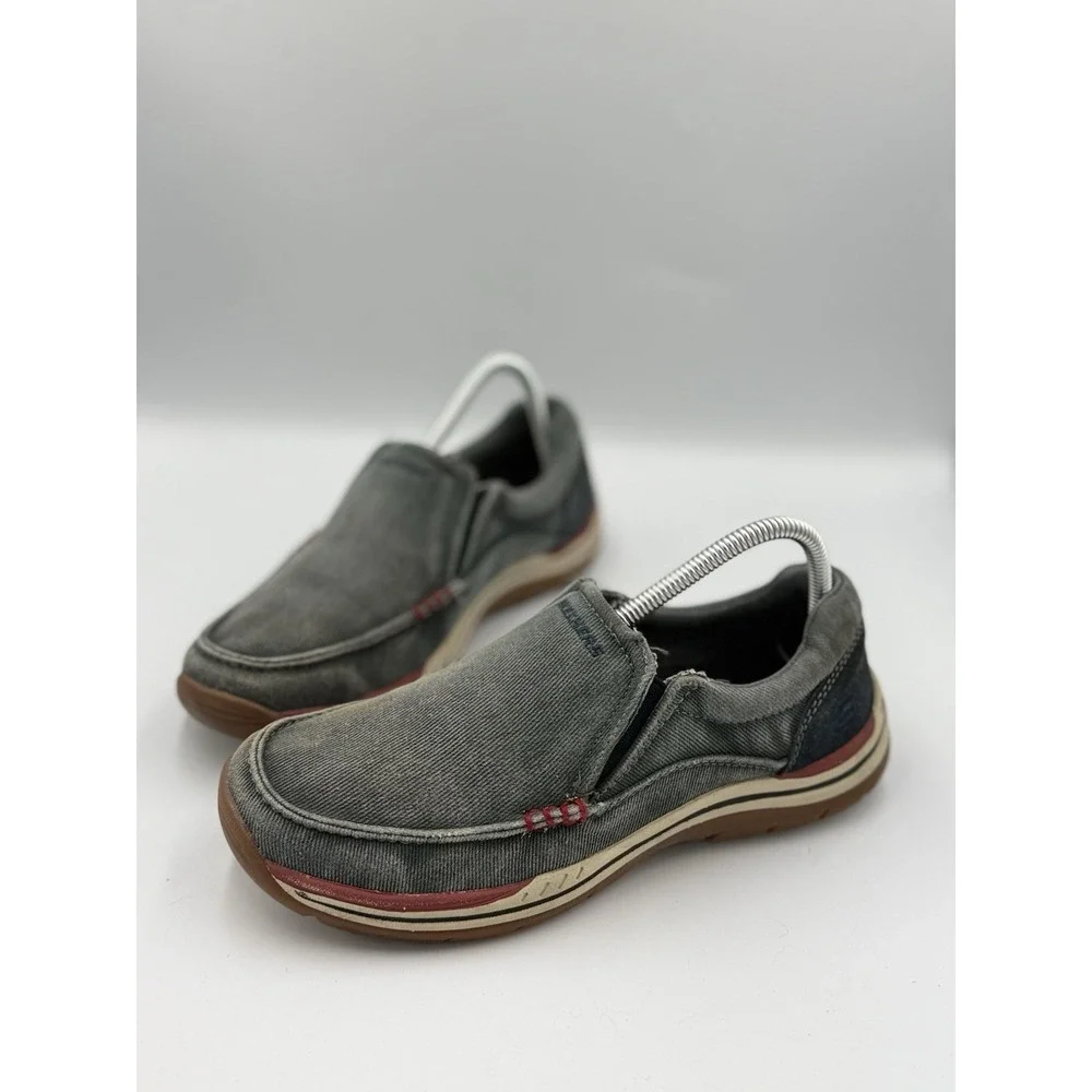 Sketchers Expected Avillo Slip on Shoes Mens Size 7 Navy Vintage Washed Cushion